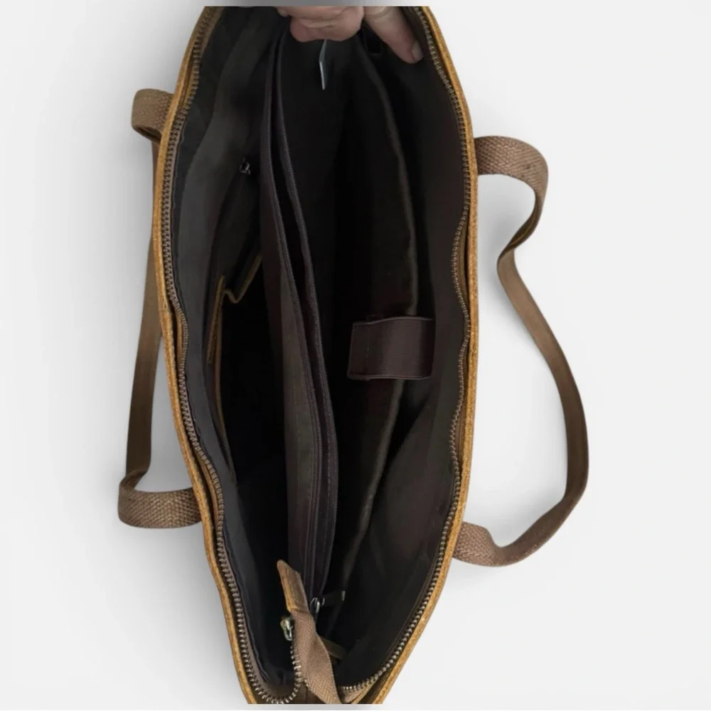 S Zone Vintage-style Distressed Leather Laptop Bag Work Tote (unisex)